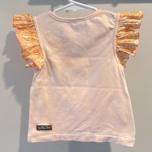 Matilda Jane Riley Solid Pleated Print Sleeve Top size 2 - Picture 7 of 8